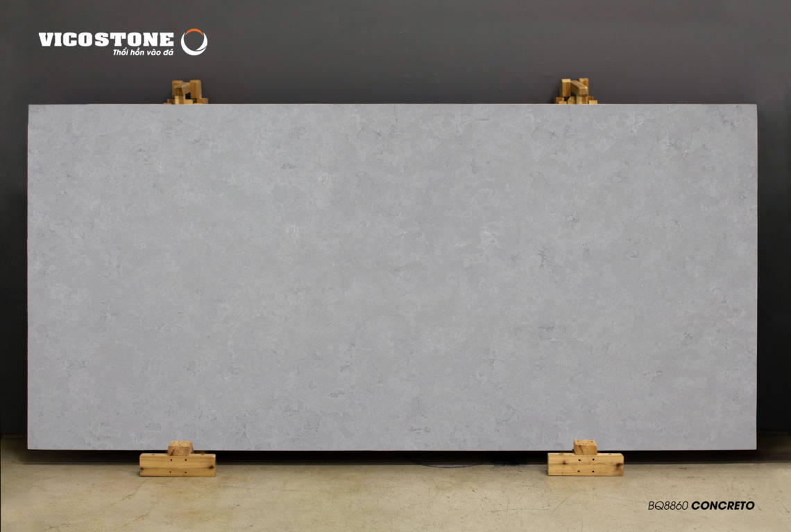 Vicostone BQ8860 Bề mặt giả xi măng (concrete looking) mang phong cách hiện đại, urban 